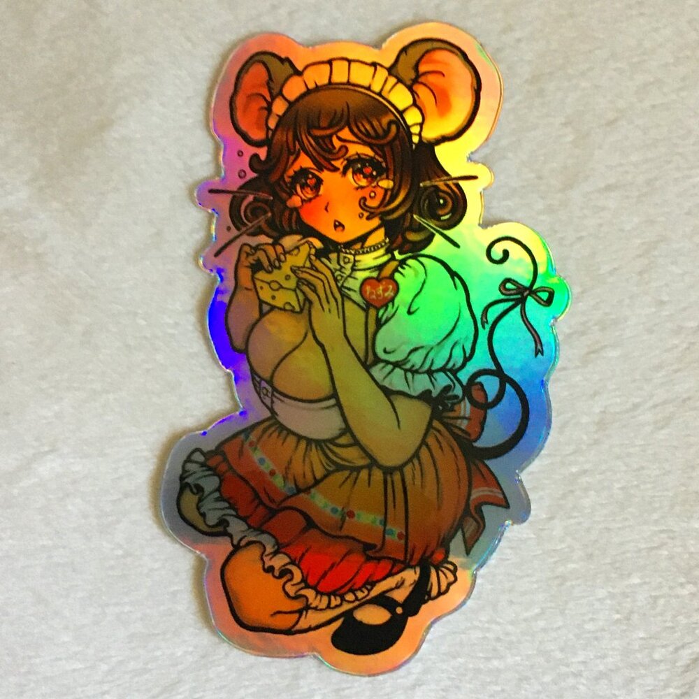 4/$25 Retro 90s 'Cheesed to Meet You' Bishoujo Holo Sticker